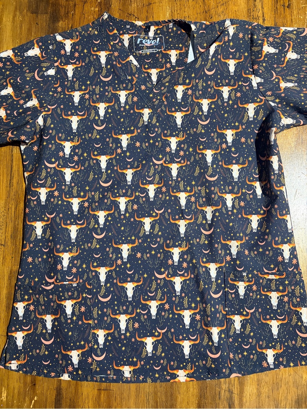 Printed Scrub Top